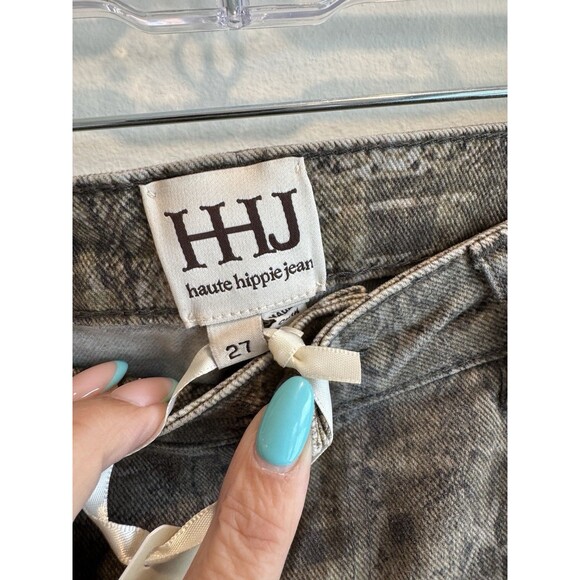 HAUTE HIPPIE Jeans - 27 - NWT - 5 Pocket - Green/Brown/Grey Python - Picture 5 of 5